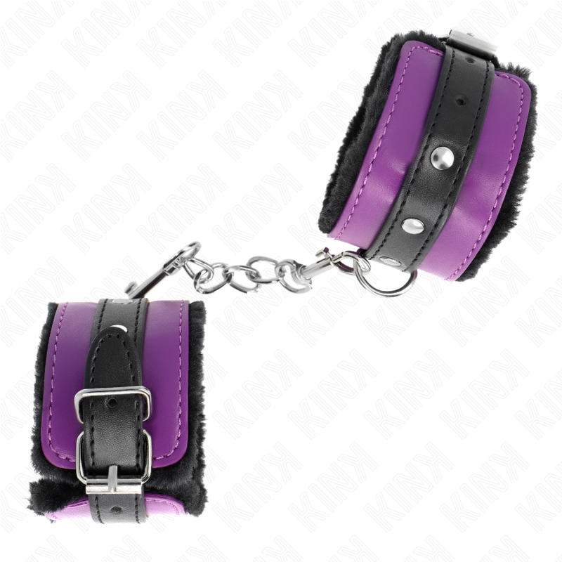 KINK - PREMIUM BLACK LINED WRISTBANDS WITH ADJUSTABLE PURPLE/BLACK STRAP 17-29 CM X 6 CM