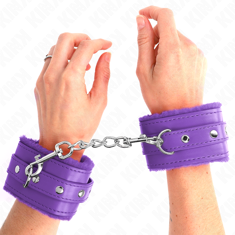 KINK - PREMIUM PURPLE LINED WRISTBANDS WITH ADJUSTABLE PURPLE STRAP 17-29 CM X 6 CM