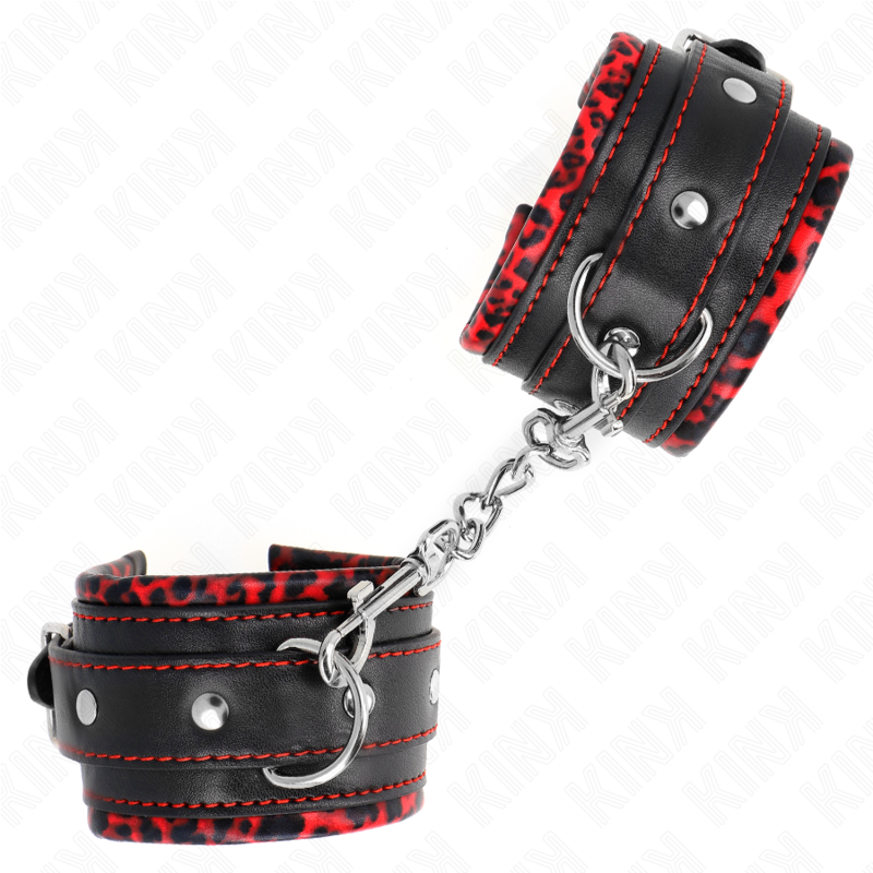 KINK - RED/BLACK LINED WRISTBANDS ADJUSTABLE 17-29 CM X 6 CM