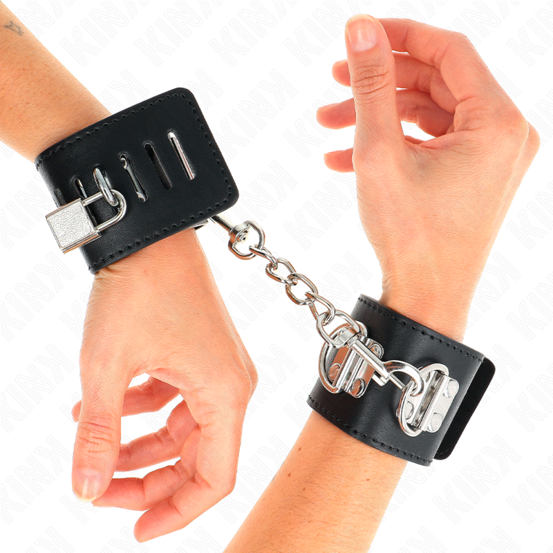 KINK - MULTI-POSITION WRISTBANDS WITH ADJUSTABLE BLACK PADLOCK CLOSURE 16-23 CM X 5.5 CM