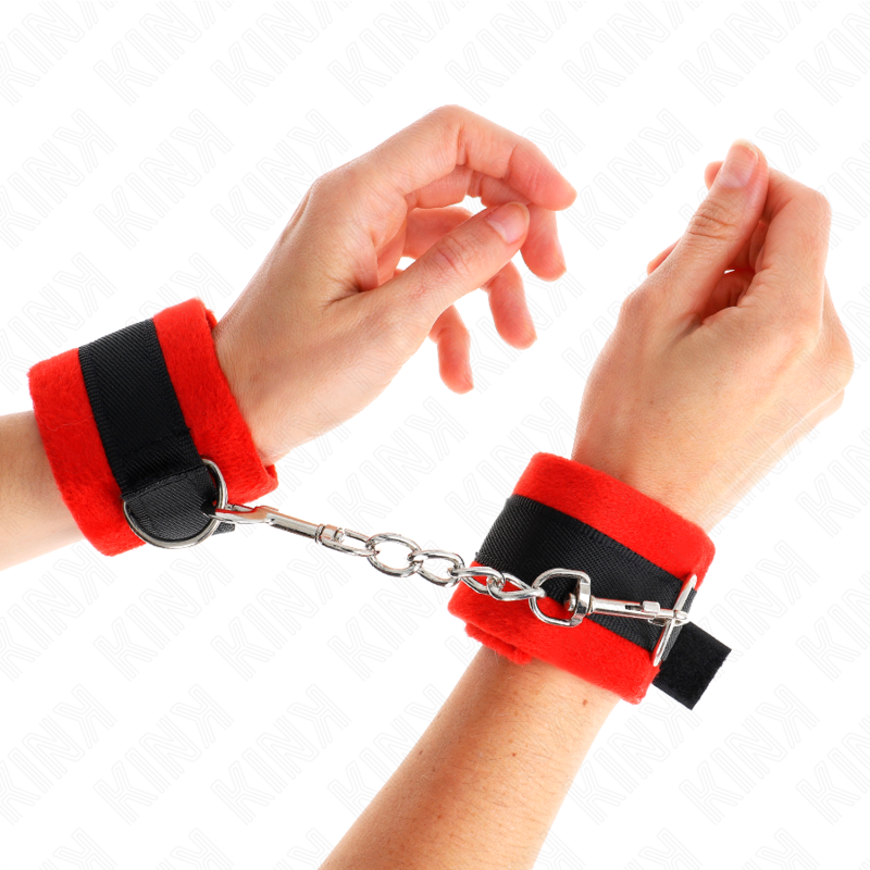 KINK - BEGINNER WRISTBANDS BLACK-RED 30 X 7 CM