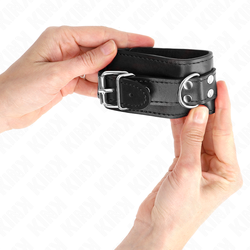 KINK - SINGLE BLACK ADJUSTABLE WRISTBANDS 20-23 CM X 5.5 CM