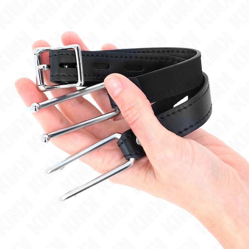 KINK - 11.5 CM METAL HOOK GAG WITH ADJUSTABLE LEATHERETTE STRAP 39-58 CM X 2 CM