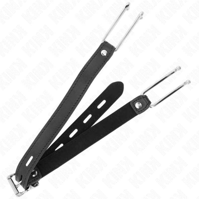 KINK - 11.5 CM METAL HOOK GAG WITH ADJUSTABLE LEATHERETTE STRAP 39-58 CM X 2 CM
