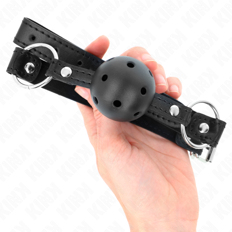 KINK - 4.5 CM BLACK HARD HOLLOW BALL GAG MODEL 1 63.5 X 2 CM