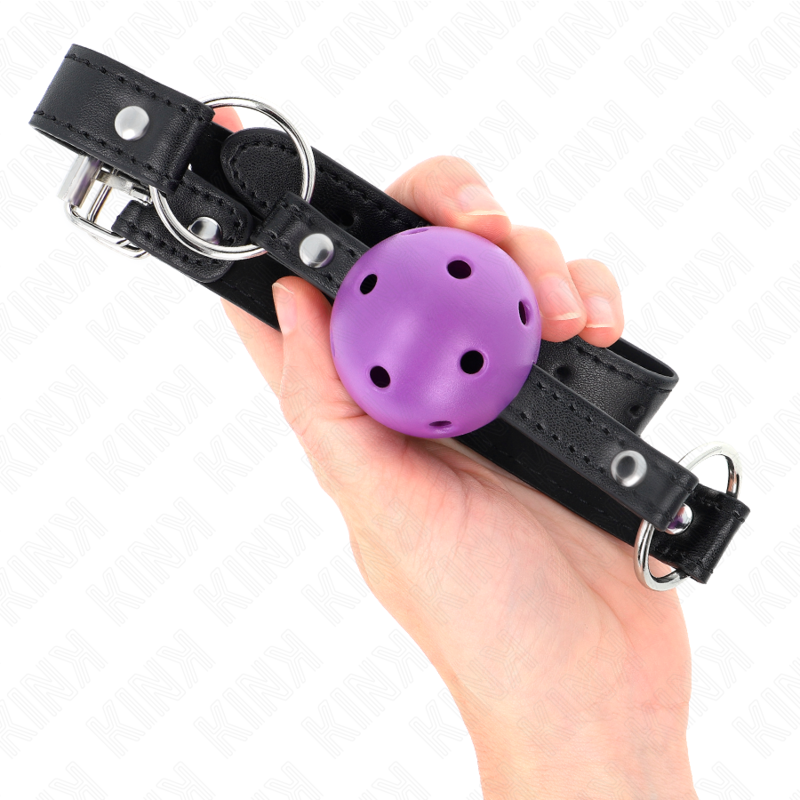 KINK - 4.5 CM PURPLE HARD HOLLOW BALL GAG 63.5 X 2 CM