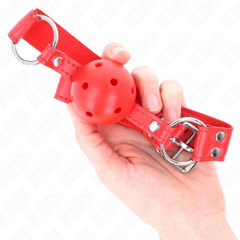KINK - 4.5 CM HARD HOLLOW RED FULL BALL GAG 62 x 2 CM