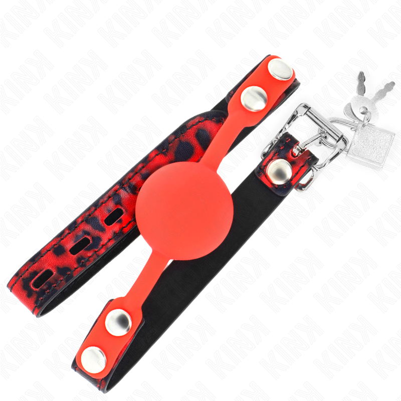KINK - 4 CM SILICONE BALL GAG MODEL 2 WITH PADLOCK 60 x 2 CM