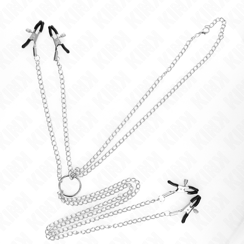 KINK - NIPPLE AND CLITORIS CLAMPS 4 ADJUSTABLE SNAP-IN HOOKS SILVER