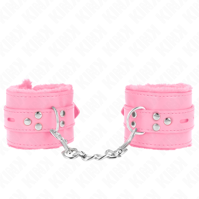 KINK - PINK SQUARE HOLE LINED WRISTBANDS AND ADJUSTABLE PINK STRAP 17-29 CM X 6 CM