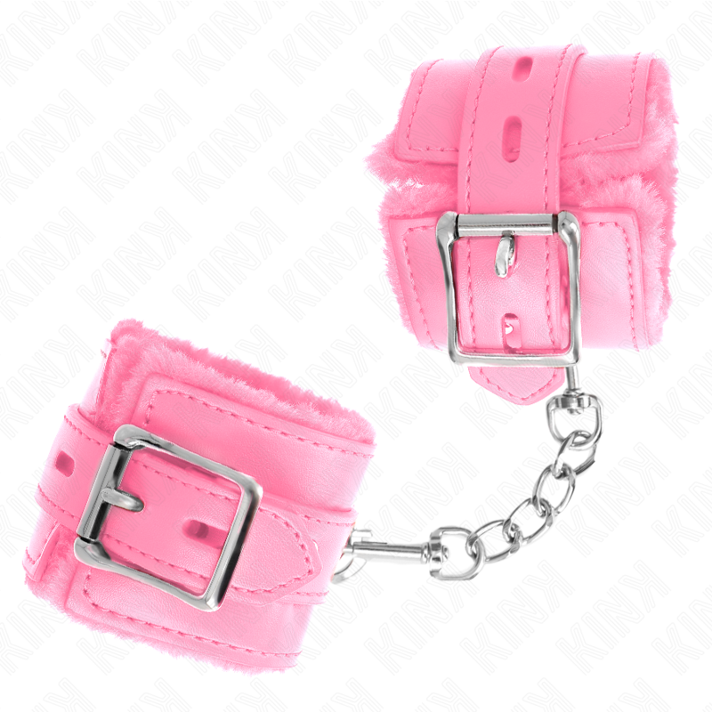 KINK - PINK SQUARE HOLE LINED WRISTBANDS AND ADJUSTABLE PINK STRAP 17-29 CM X 6 CM