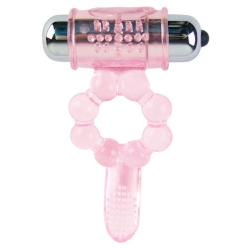 DANCE - SILICONE RING 10 RHYTHMS TONGUE WITH PINK VIBRATION