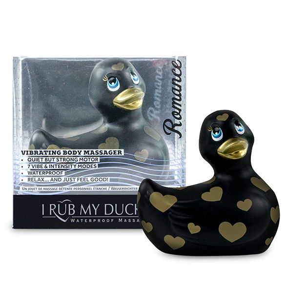 BIG TEASE TOYS - I RUB MY DUCKIE 2.0 | ROMANCE VIBRATING DUCK (BLACK & GOLD)