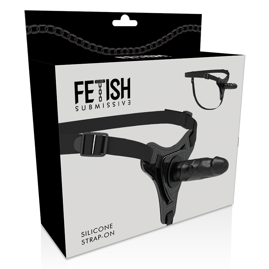 FETISH SUBMISSIVE HARNESS - BLACK SILICONE REALISTIC 15 CM
