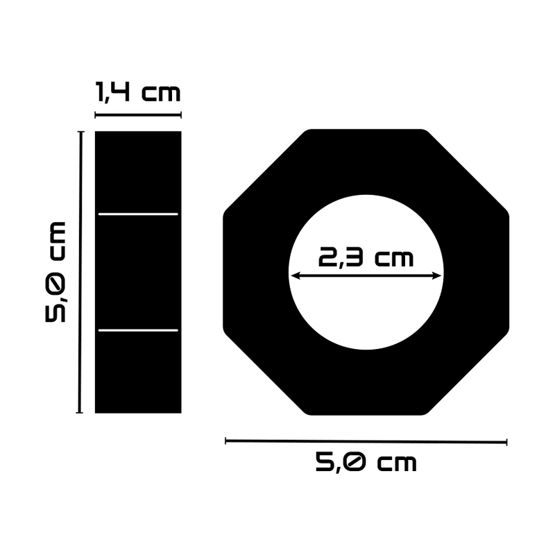 POWERING - SUPER FLEXIBLE Y RESISTENTE ANILLO PENE 5CM PR10 NEGRO