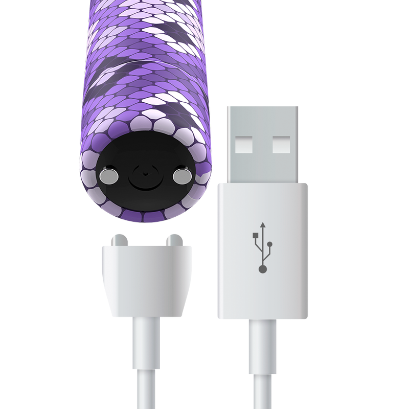CUSTOM BULLETS - LILAC SNAKE RECHARGEABLE BULLET 10 INTENSITIES