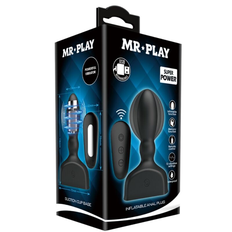 MR PLAY - PLUG ANAL HINCHABLE NEGRO CONTROL REMOTO toysexjerez MR PLAY - PLUG ANAL HINCHABLE NEGRO CONTROL REMOTO toysexjerez