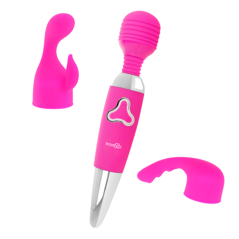 MORESSA - ODILON WAND POWERFUL MOTOR PLUS TWO PREMIUM SILICONE RECHARGEABLE HEADS
