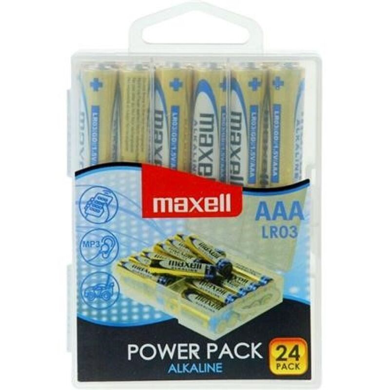 MAXELL - AAA LR03 ALKALINE BATTERY PACK*24 BATTERIES