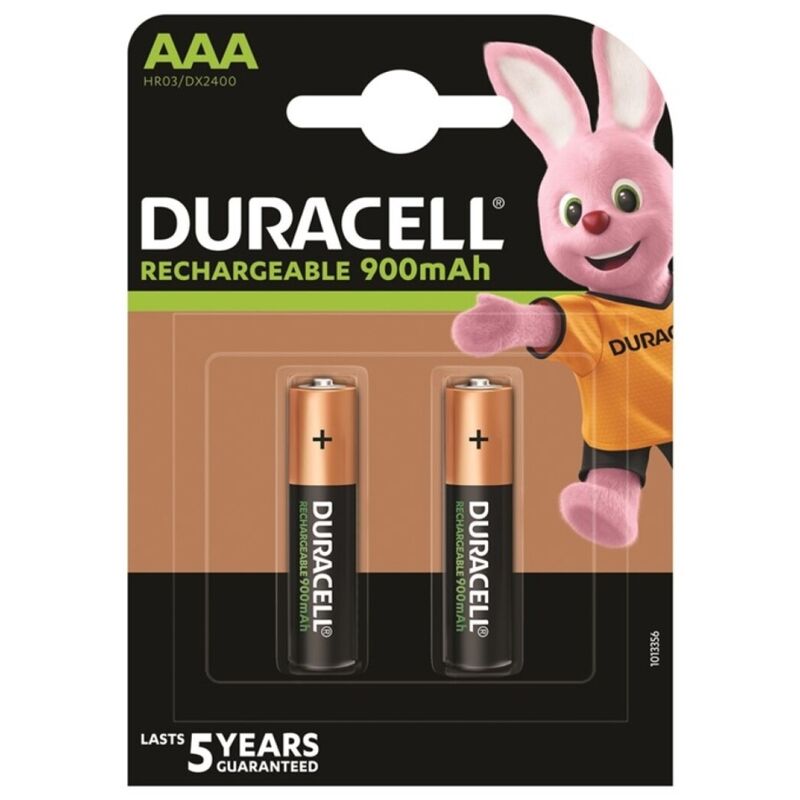 DURACELL - HR03 AAA 900mAh RECHARGEABLE BATTERY BLISTER*2
