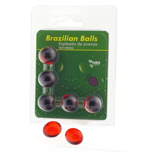TALOKA - BRAZILIAN BALLS STRAWBERRY INTIMATE GEL 5 BALLS