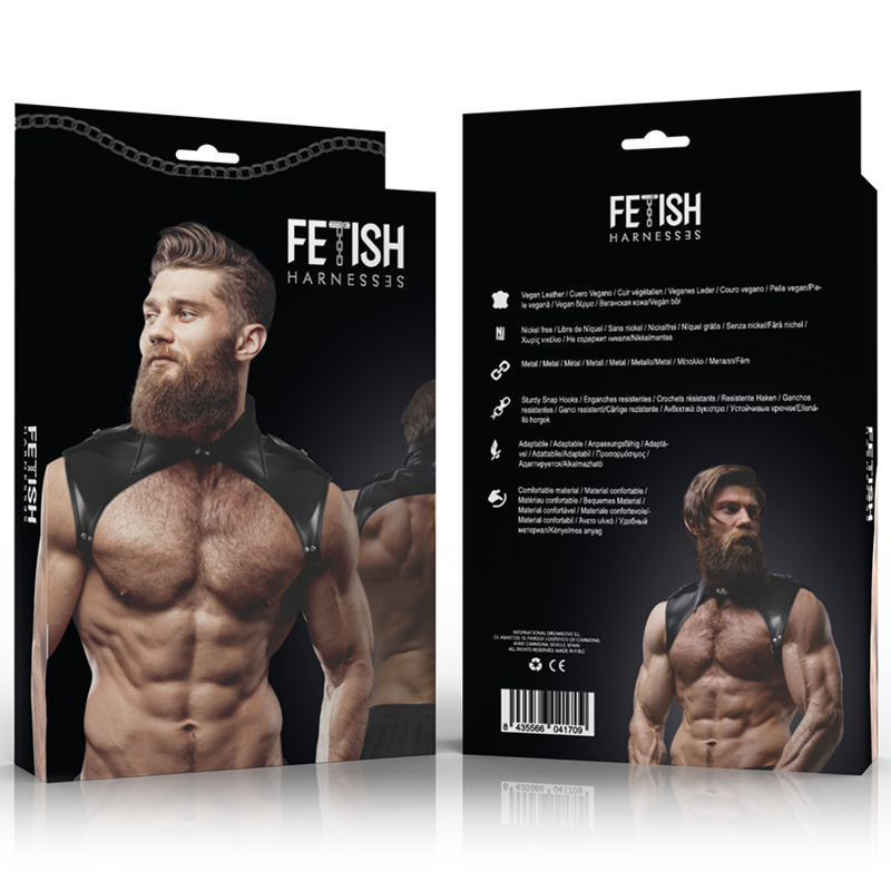 FETISH SUBMISSIVE ATTITUDE - ADJUSTABLE BRIGADE HARNESS ECO-LEATHER NECK MEN