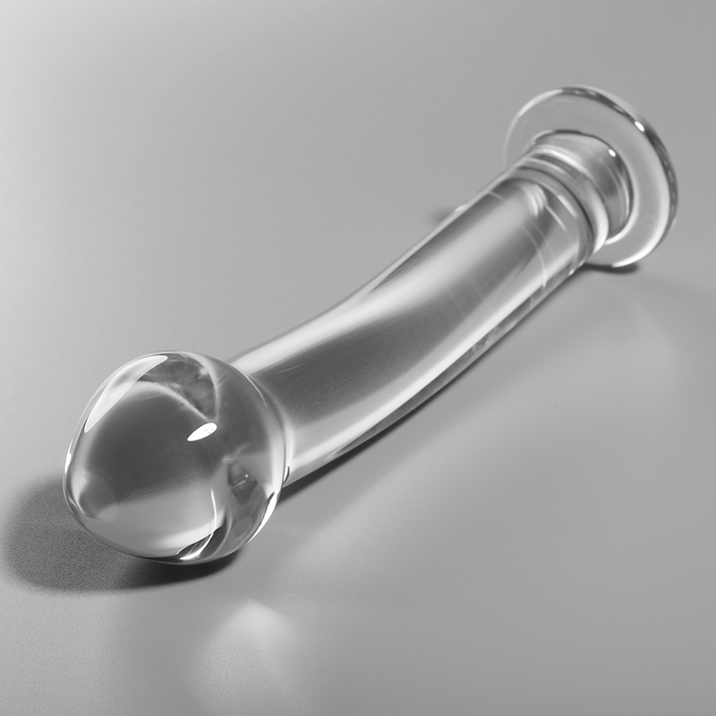 NEBULA SERIES BY IBIZA - MODEL 11 TRANSPARENT BOROSILICATE GLASS DILDO 16 CM -OR- 3 CM