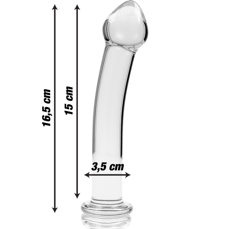 NEBULA SERIES BY IBIZA - MODEL 11 TRANSPARENT BOROSILICATE GLASS DILDO 16 CM -OR- 3 CM