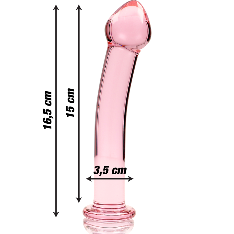 NEBULA SERIES BY IBIZA - MODEL 11 TRANSPARENT BOROSILICATE GLASS DILDO 16 CM -OR- 3 CM