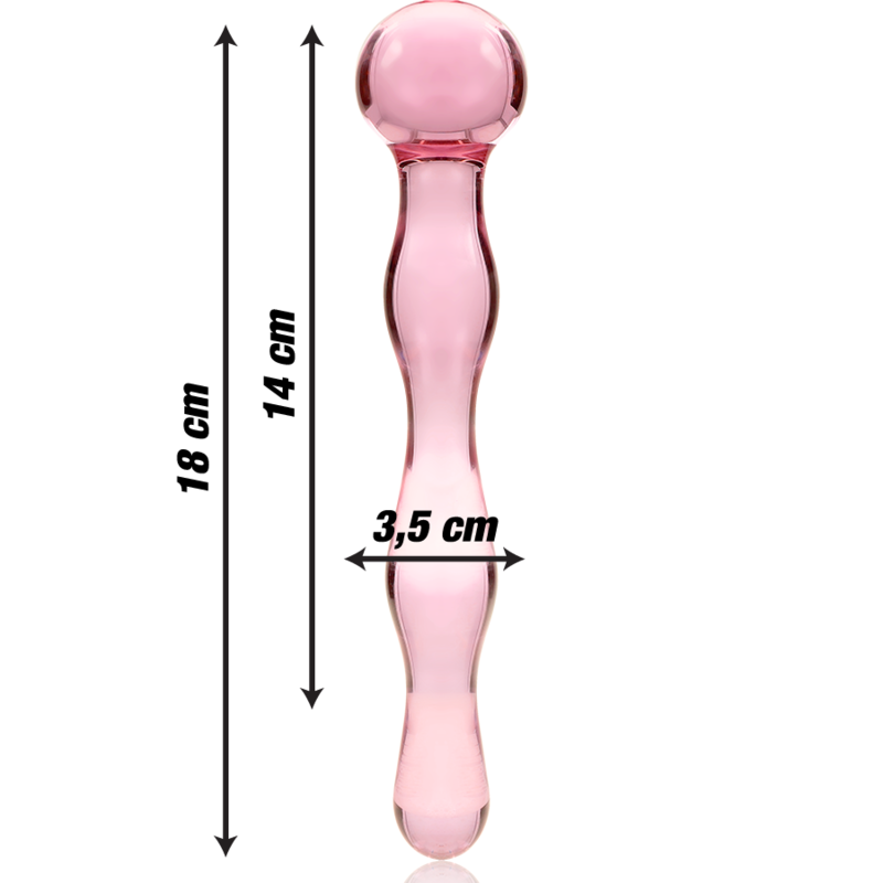 NEBULA SERIES BY IBIZA - MODEL 13 TRANSPARENT BOROSILICATE GLASS DILDO 18 CM -OR- 3.5 CM