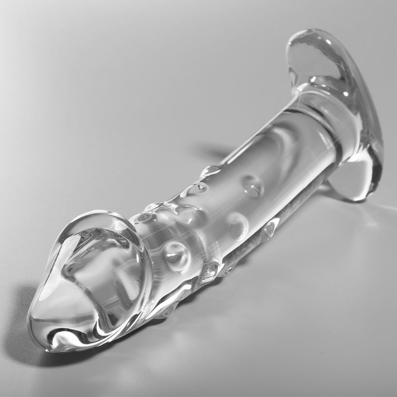 NEBULA SERIES BY IBIZA - MODEL 19 TRANSPARENT BOROSILICATE GLASS DILDO 18.5 CM -OR- 4 CM