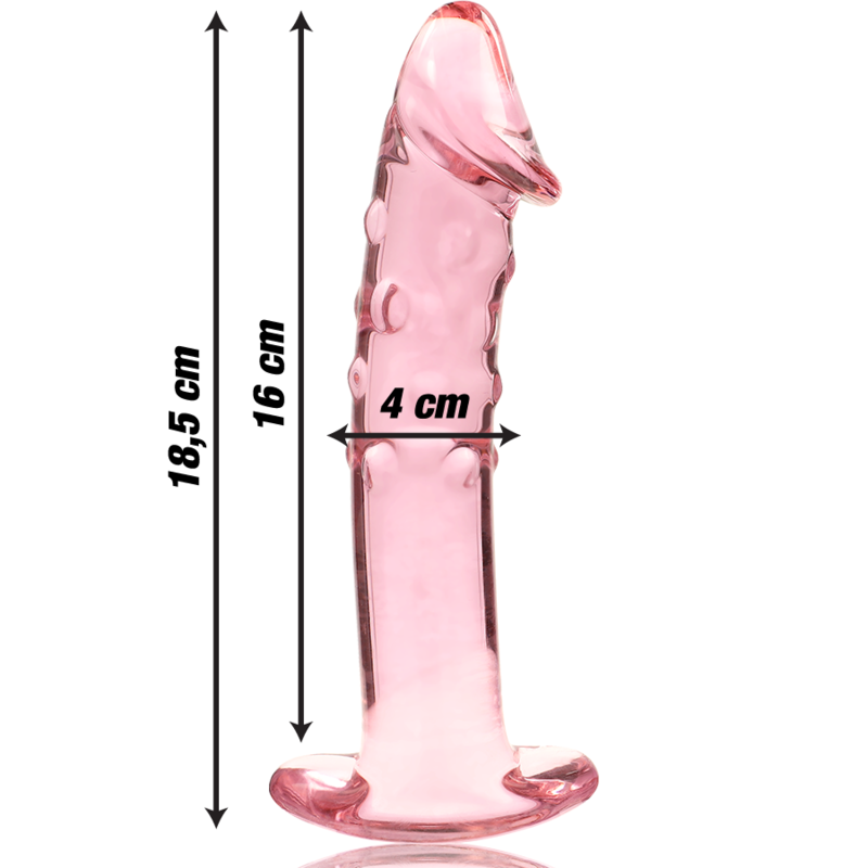 NEBULA SERIES BY IBIZA - MODEL 19 TRANSPARENT BOROSILICATE GLASS DILDO 18.5 CM -OR- 4 CM