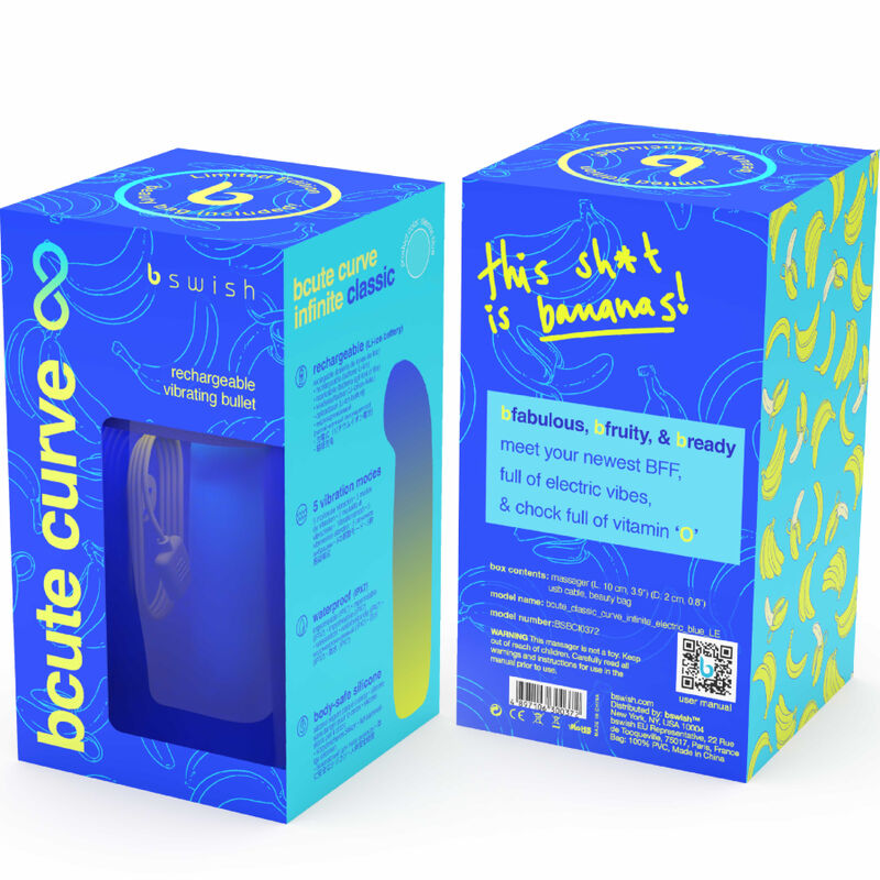 B SWISH - BCUTE CURVE INFINITE CLASSIC LIMITED EDITION RECHARGEABLE BLUE SILICONE VIBRATOR