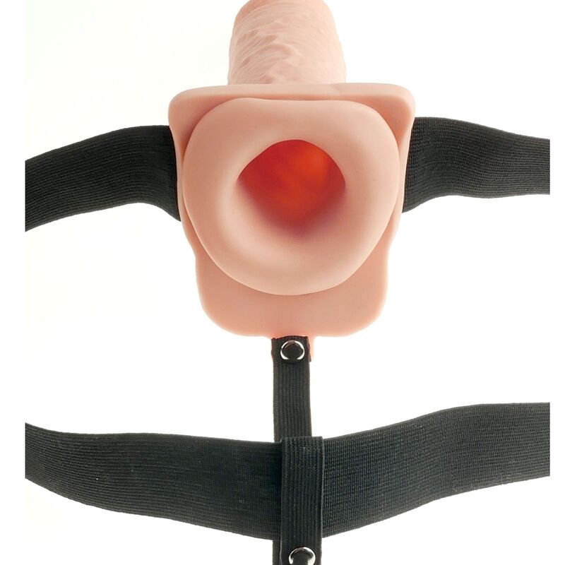 FETISH FANTASY SERIES - ADJUSTABLE REALISTIC PENIS HARNESS WITH RECHARGEABLE TESTICLES AND VIBRATOR 28 CM