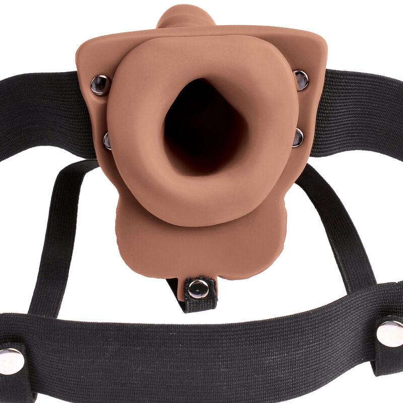FETISH FANTASY SERIES - ADJUSTABLE REALISTIC PENIS HARNESS WITH RECHARGEABLE TESTICLES AND VIBRATOR 15 CM