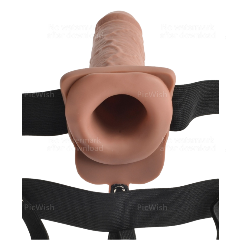 FETISH FANTASY SERIES - ADJUSTABLE REALISTIC PENIS HARNESS WITH RECHARGEABLE TESTICLES AND VIBRATOR 17.8 CM
