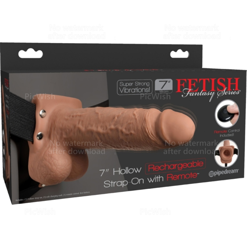 FETISH FANTASY SERIES - ADJUSTABLE REALISTIC PENIS HARNESS WITH RECHARGEABLE TESTICLES AND VIBRATOR 17.8 CM