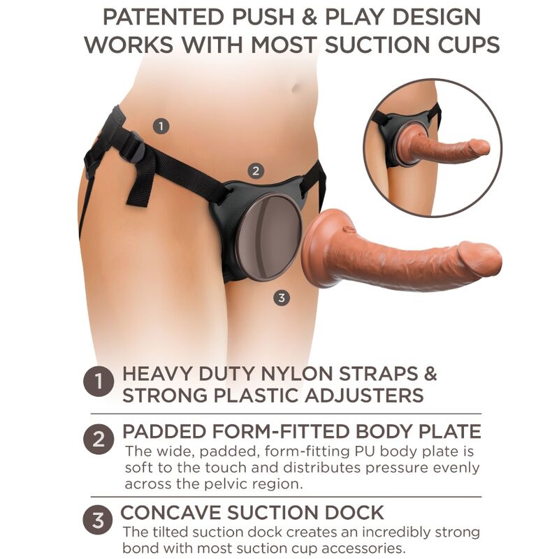 KING COCK - ELITE COMFORTABLE ADJUSTABLE HARNESS WITH DILDO 17.8 CM