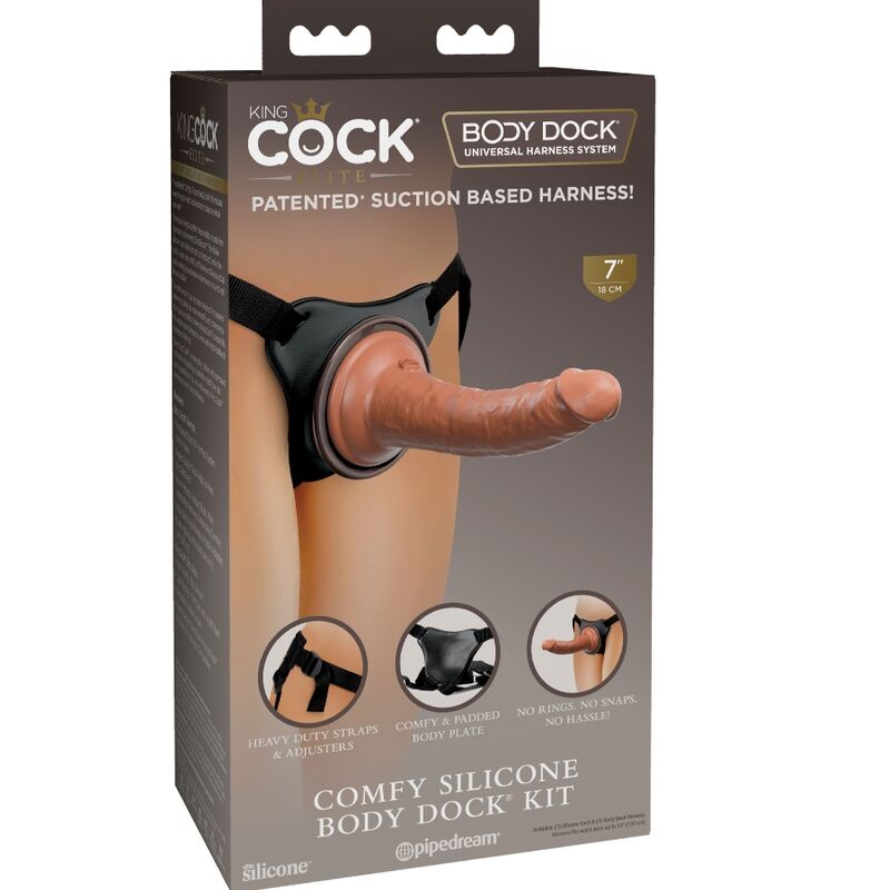 KING COCK - ELITE COMFORTABLE ADJUSTABLE HARNESS WITH DILDO 17.8 CM