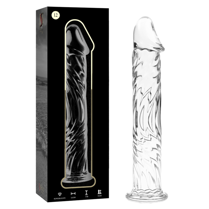 NEBULA SERIES BY IBIZA - MODEL 12 TRANSPARENT BOROSILICATE GLASS DILDO 17 CM -OR- 3.5 CM