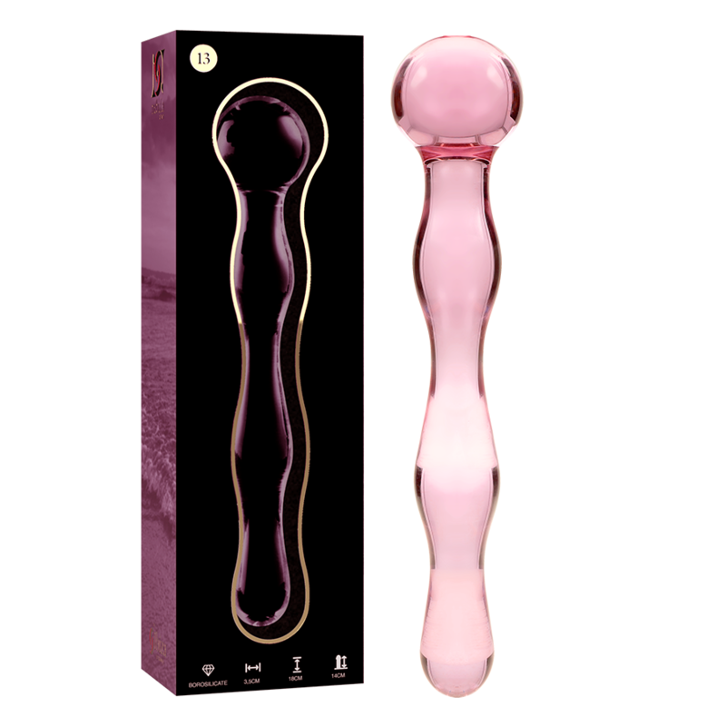 NEBULA SERIES BY IBIZA - MODEL 13 TRANSPARENT BOROSILICATE GLASS DILDO 18 CM -OR- 3.5 CM