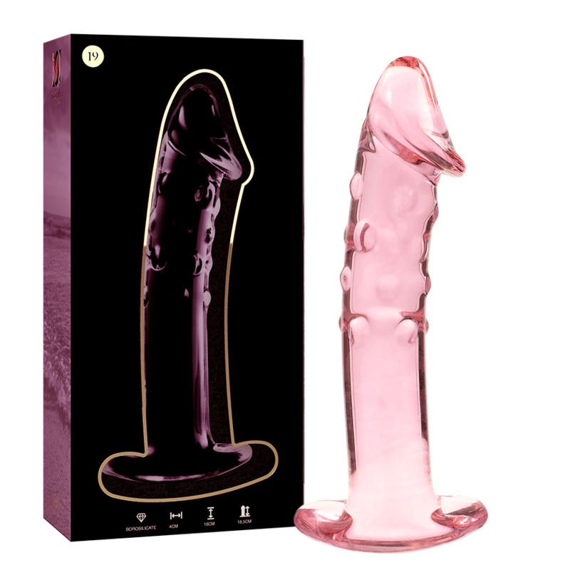 NEBULA SERIES BY IBIZA - MODEL 19 TRANSPARENT BOROSILICATE GLASS DILDO 18.5 CM -OR- 4 CM