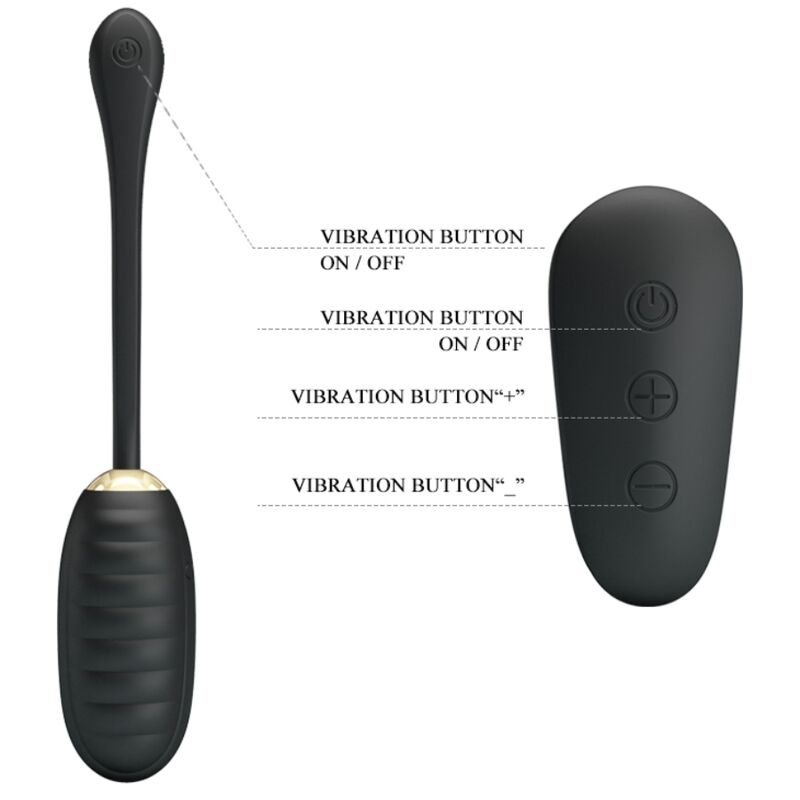 PRETTY LOVE - DOREEN RECHARGEABLE LUXURY VIBRATING EGG BLACK REMOTE CONTROL