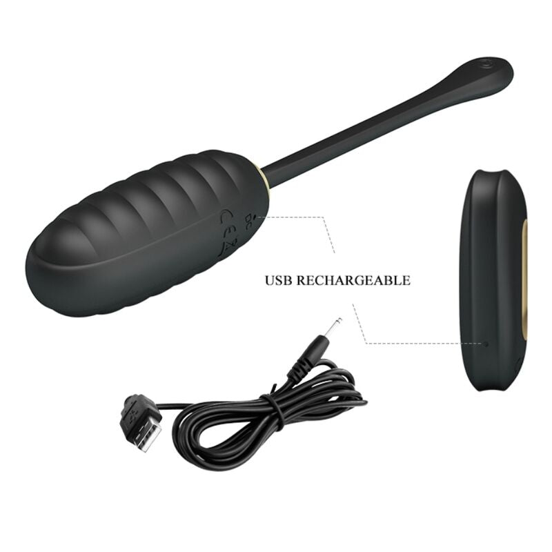 PRETTY LOVE - DOREEN RECHARGEABLE LUXURY VIBRATING EGG BLACK REMOTE CONTROL