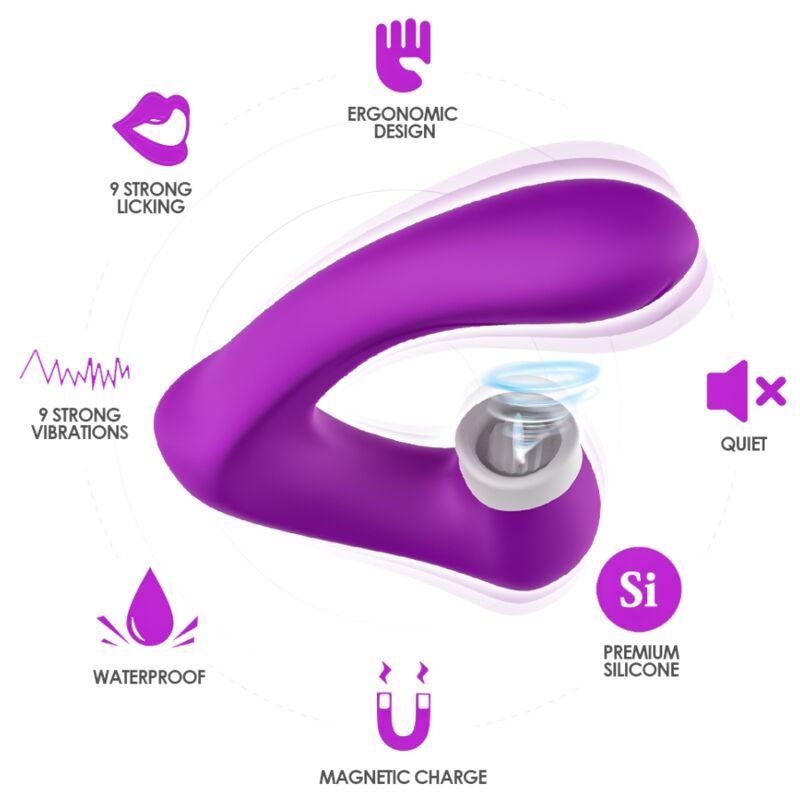 ARMONY - SECRETKISS CLITORIS TONGUE STIMULATOR &amp; VIOLET CURVED VIBRATOR