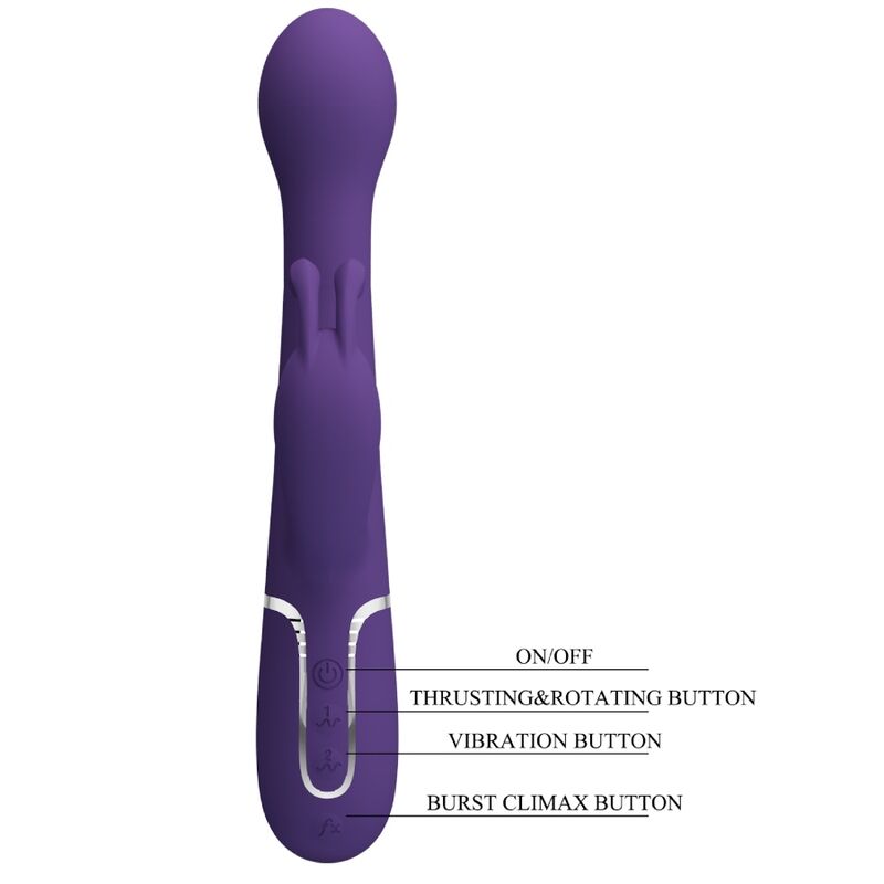 PRETTY LOVE - DEJON 3 IN 1 MULTIFUNCTION RABBIT VIBRATOR PURPLE