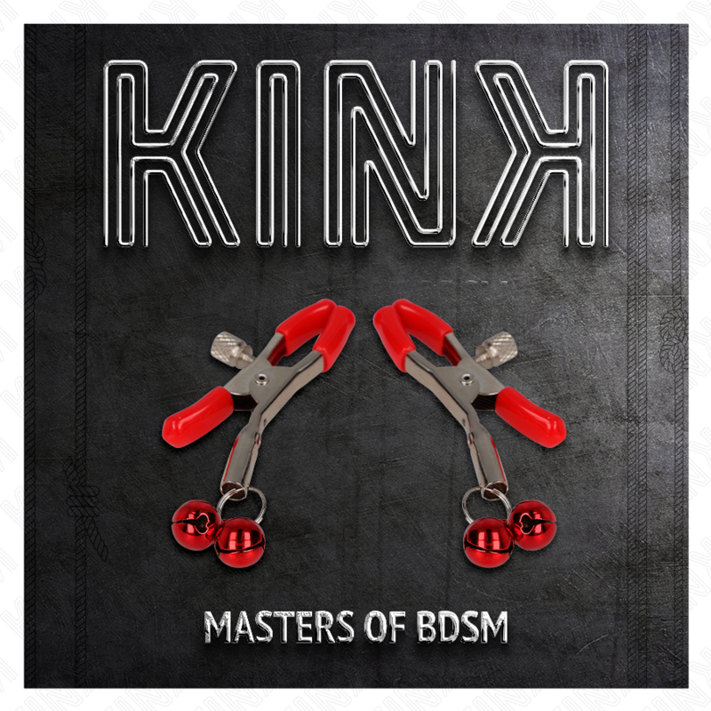 KINK - RED NIPPLE CLAMPS WITH DOUBLE RED BELL 6 CM