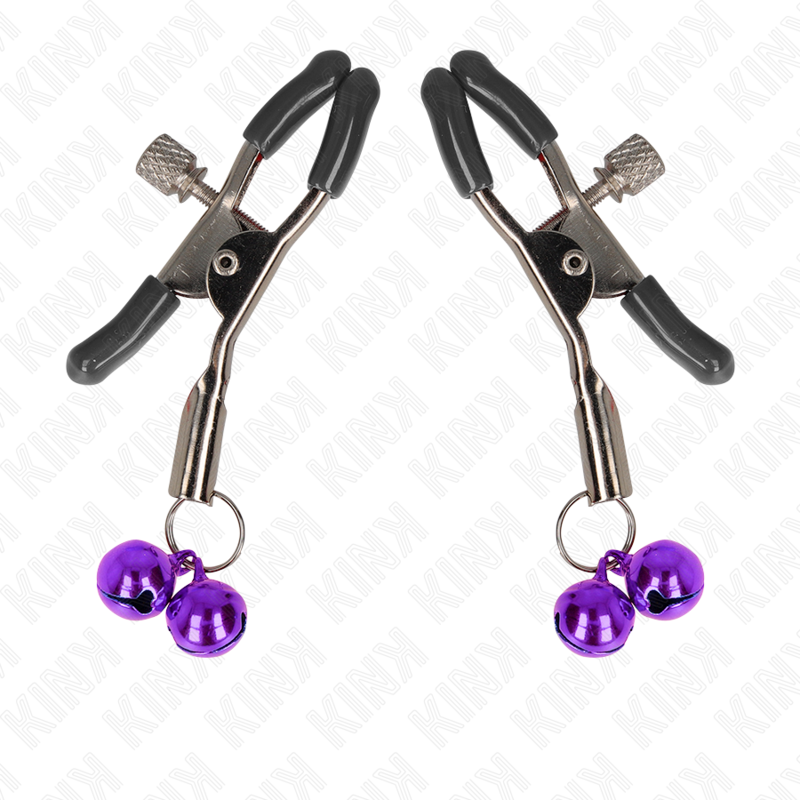 KINK - PURPLE DOUBLE BELL NIPPLE CLAMPS 6 CM