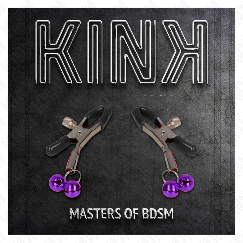 KINK - PURPLE DOUBLE BELL NIPPLE CLAMPS 6 CM