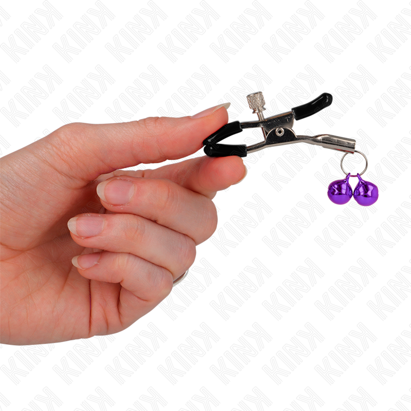 KINK - PURPLE DOUBLE BELL NIPPLE CLAMPS 6 CM